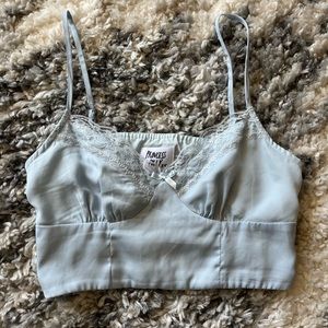 PRINCESS POLLY Blue Crop Top with Zipper | S:6